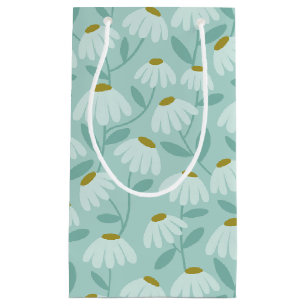 Petit Sac Cadeau Modèle floral de pâquerettes grimpantes bleues et