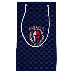 Petit Sac Cadeau Molon Labe Spartan Warrior Carbon Fiber Chrome