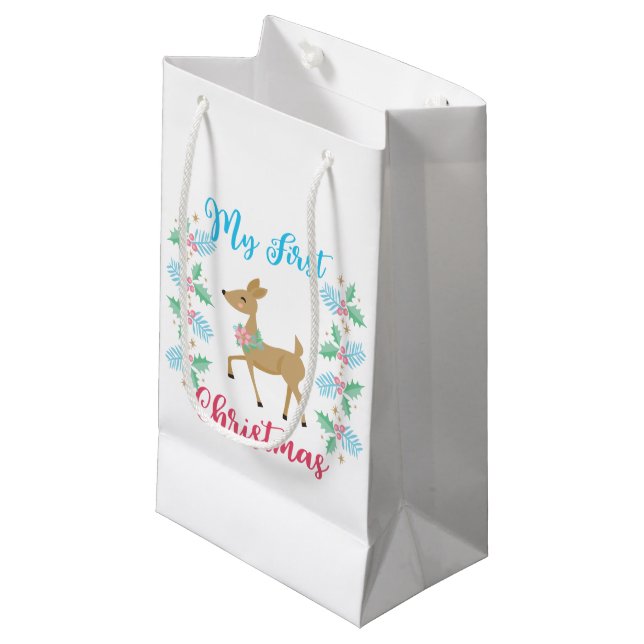 Petit Sac Cadeau Mon premier Noël (Devant Angle)