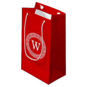 Petit Sac Cadeau Monogramme initial du cadre de ligne clé grecque b