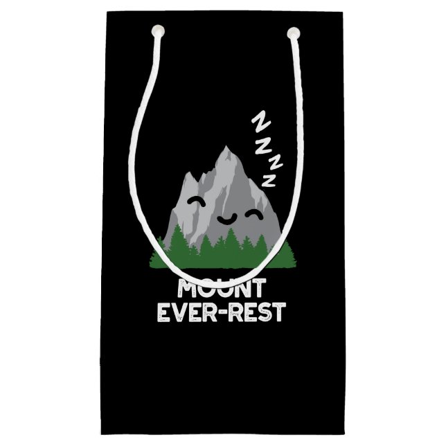 Petit Sac Cadeau Monte Ever-rest Funny Mountain Pun Dark BG (Devant)