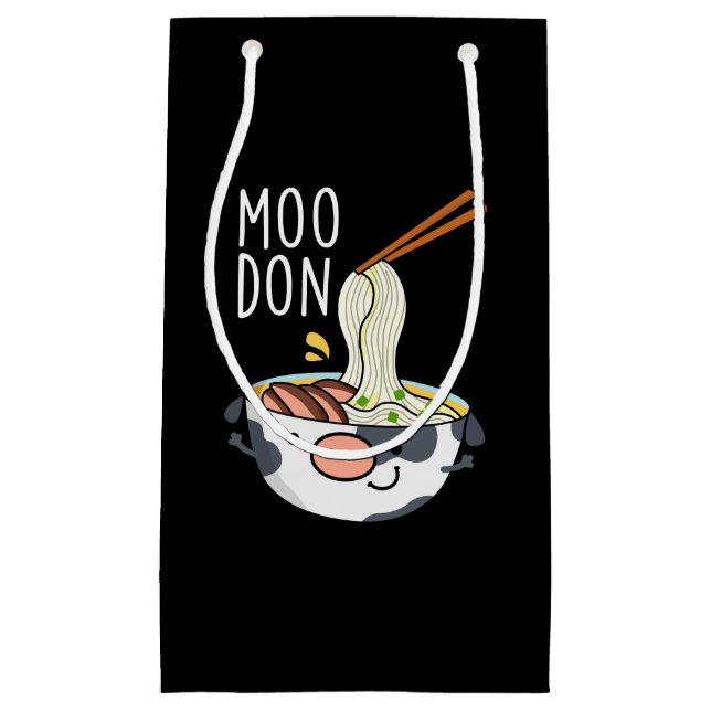 Petit Sac Cadeau Moo-don Funny Udon Pun Dark BG (Devant)