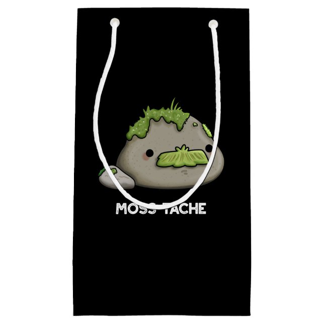 Petit Sac Cadeau Moss-tache Funny Mustache Pun Dark BG (Devant)
