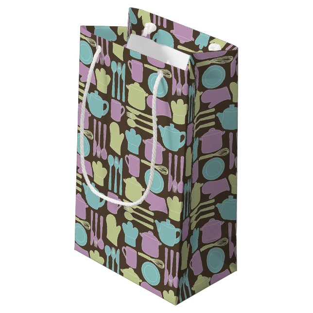 Petit Sac Cadeau Motif 2 d'ustensiles de cuisine (Dos Angle)