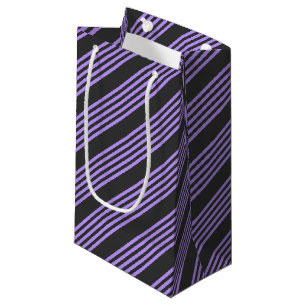 Petit Sac Cadeau Motif à cinq bandes violet et charbon de bois
