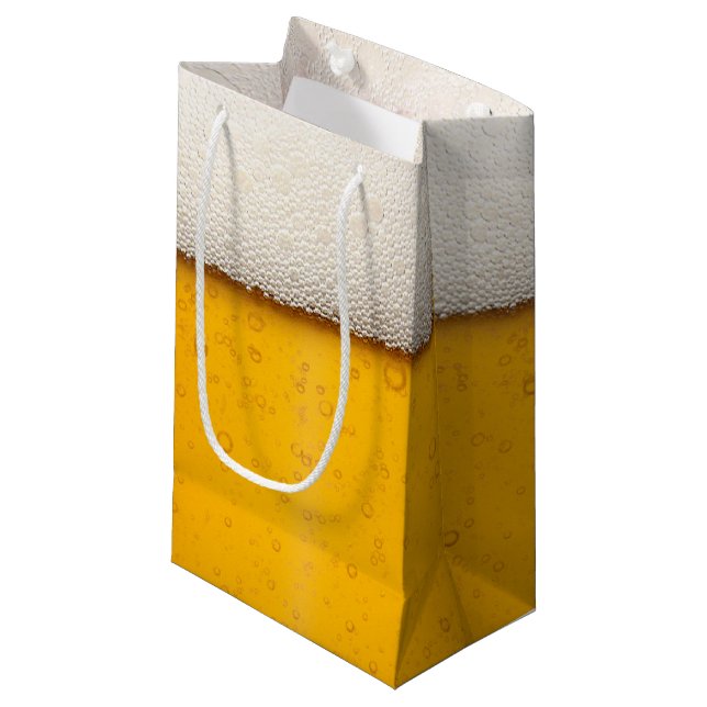 Petit Sac Cadeau Motif Arrière - plan des bulles de bière (Devant Angle)