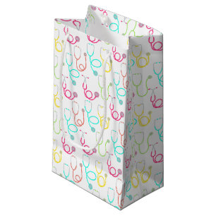 Petit Sac Cadeau Motif au néon de stéthoscope