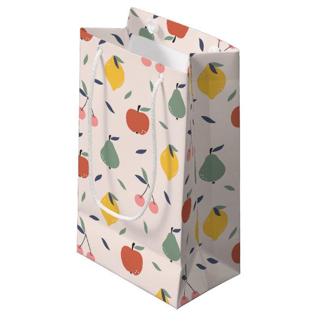 Petit Sac Cadeau Motif aux fruits mignons (Devant Angle)