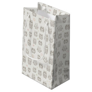 Petit Sac Cadeau Motif avec des hiboux