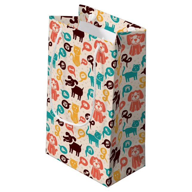 Petit Sac Cadeau Motif avec les chats et les chiens drôles (Dos Angle)