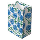 Motif-Blanc floral moderne bleu
