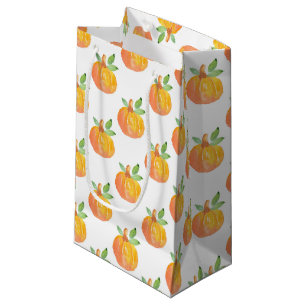Petit Sac Cadeau Motif Citrouille aquarelle