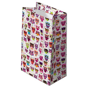 Petit Sac Cadeau Motif coloré de hibou pour les enfants 2