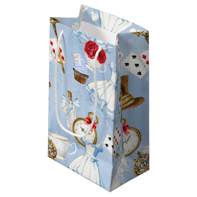 Petit Sac Cadeau Motif d'Alice du pays des merveilles (Devant Angle)