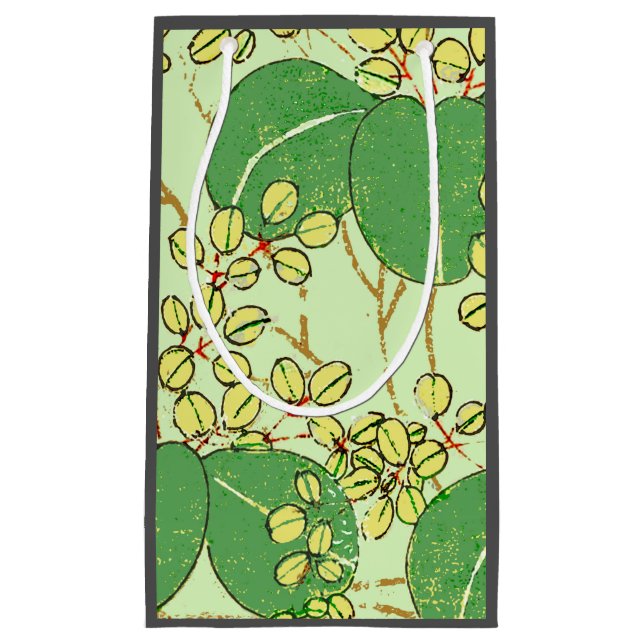 Petit Sac Cadeau Motif d'art botanique floral de la feuille japonai (Devant)
