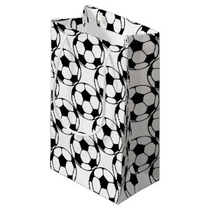Petit Sac Cadeau motif de ballon de football dans le black&white