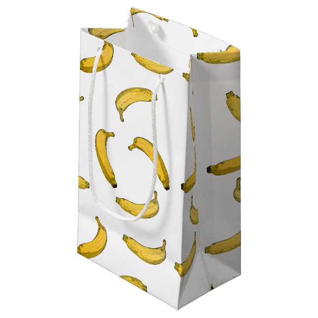 Petit Sac Cadeau Motif de banane (Devant Angle)