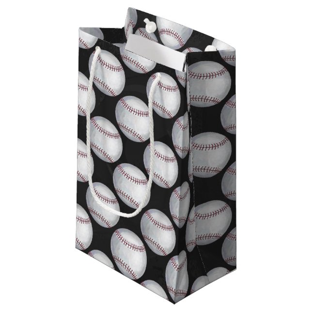 Petit Sac Cadeau Motif de baseball peint (Devant Angle)