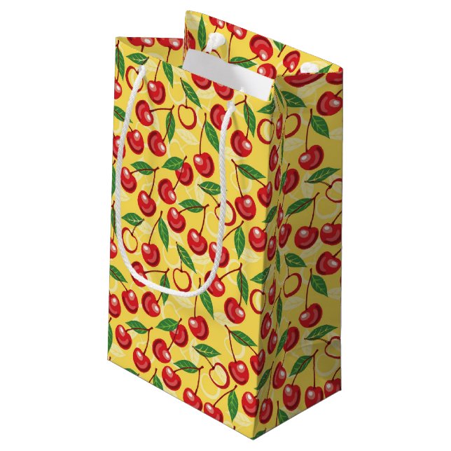 Petit Sac Cadeau Motif de cerise (Dos Angle)