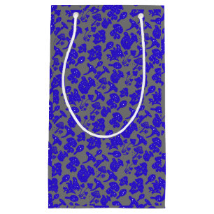 Petit Sac Cadeau Motif de champignon noir 01bleu Gris BG
