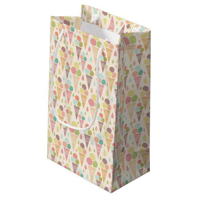 Petit Sac Cadeau Motif de cornets de crème glacée (Dos Angle)