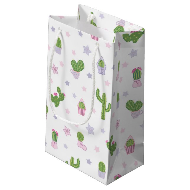 Petit Sac Cadeau Motif de Cute Cactus (Dos Angle)