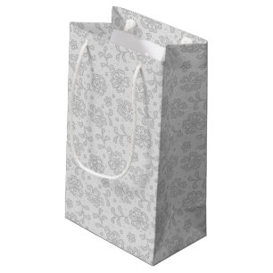Petit Sac Cadeau Motif de dentelle, cru 1 de fleur