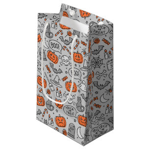 Petit Sac Cadeau Motif de doodle pour les enfants mignons Halloween
