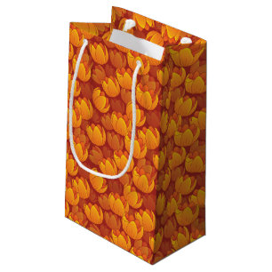 Petit Sac Cadeau Motif de fleur d'or