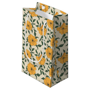Petit Sac Cadeau Motif de fleurs de crapaud orange