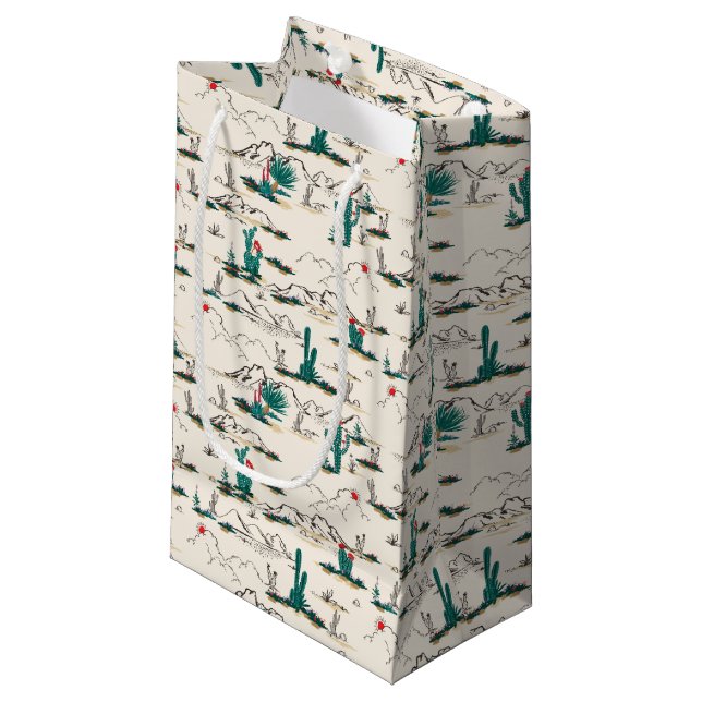 Petit Sac Cadeau Motif de floraison de Succulents (Devant Angle)