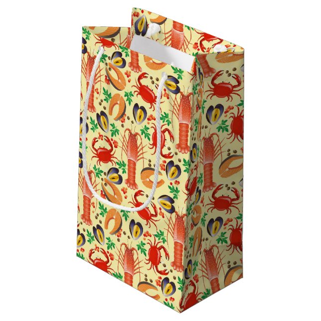Petit Sac Cadeau Motif de fruits de mer (Dos Angle)