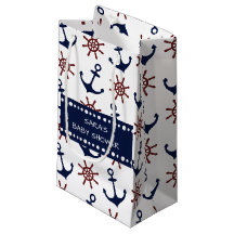 Motif de gouvernail Ancre bleu et rouge marine