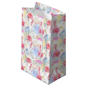 Petit Sac Cadeau Motif de licorne et de Pegasus d'aquarelle