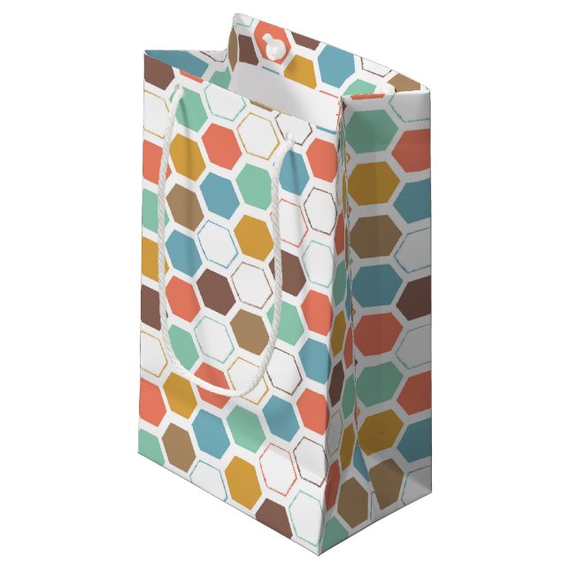 Petit Sac Cadeau Motif de module de ruche d'abeille (Devant Angle)