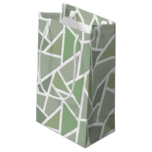 Petit Sac Cadeau Motif de mosaïque vert olive