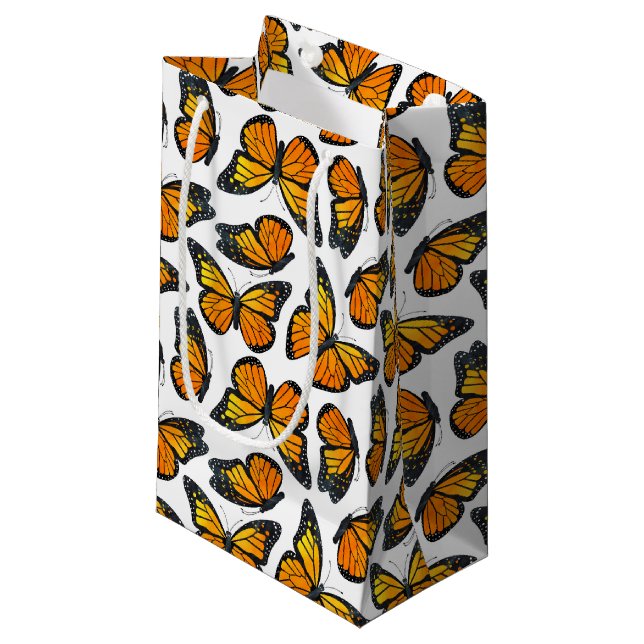 Petit Sac Cadeau Motif de papillon de monarque (Devant Angle)