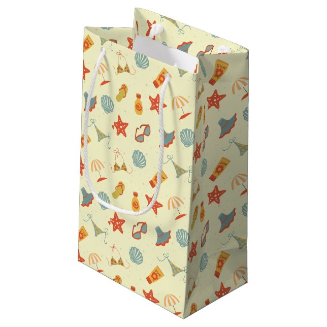Petit Sac Cadeau Motif de plage d'été (Dos Angle)