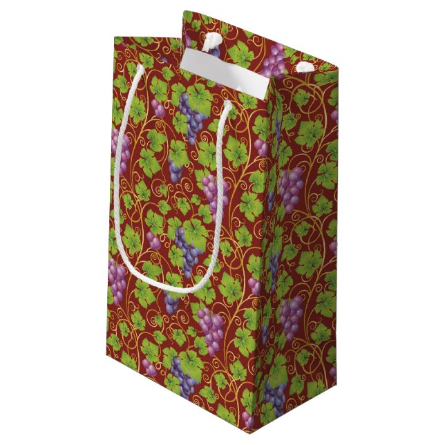 Petit Sac Cadeau Motif de raisin (Dos Angle)