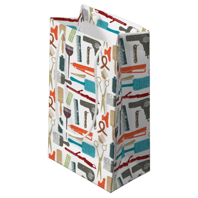 Petit Sac Cadeau Motif de soins capillaires (Devant Angle)