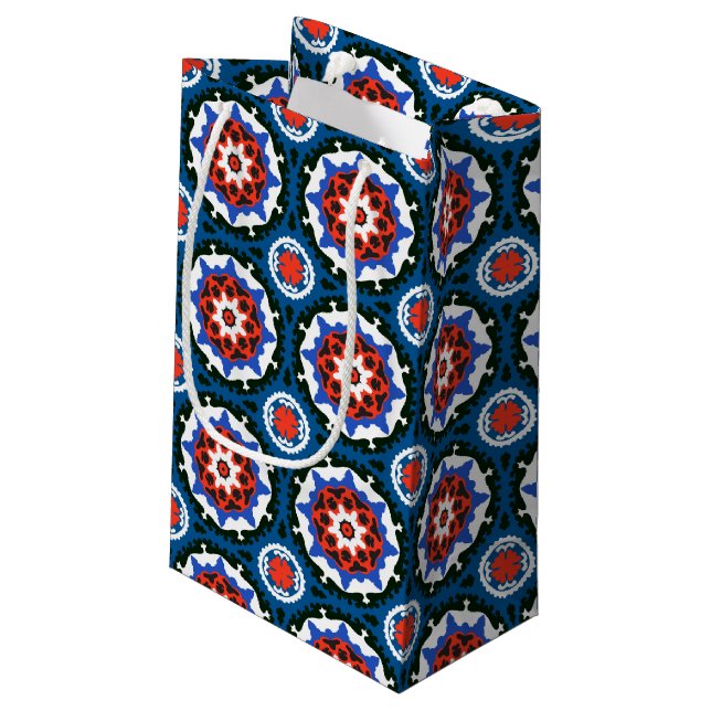 Petit Sac Cadeau Motif de Suzani avec l'ornement audacieux (Dos Angle)