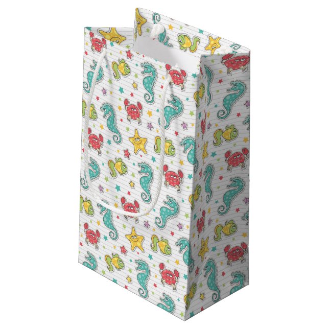 Petit Sac Cadeau motif des créatures de mer (Dos Angle)
