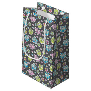Petit Sac Cadeau motif des hiboux de bande dessinée
