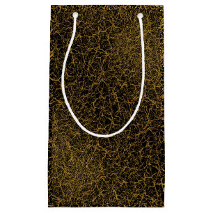 Petit Sac Cadeau Motif d'or 09,bw Black BG
