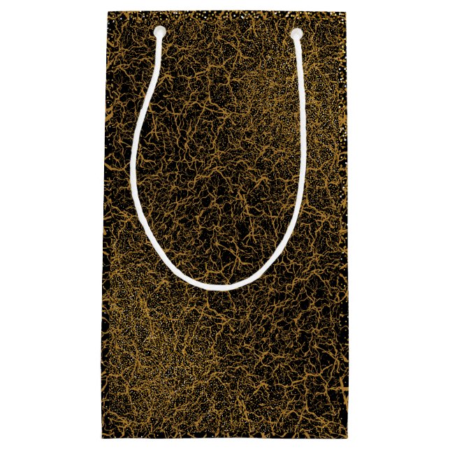 Petit Sac Cadeau Motif d'or 09,bw Black BG (Devant)