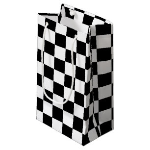 Petit Sac Cadeau Motif du drapeau cool noir et blanc À damiers