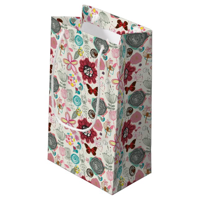 Petit Sac Cadeau Motif floral dans le rétro style 5 (Dos Angle)