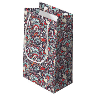 Petit Sac Cadeau Motif floral de griffonnage de Paisley