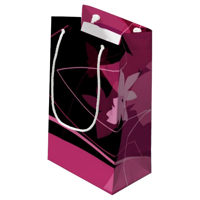 Petit Sac Cadeau Motif floral magenta (Dos Angle)