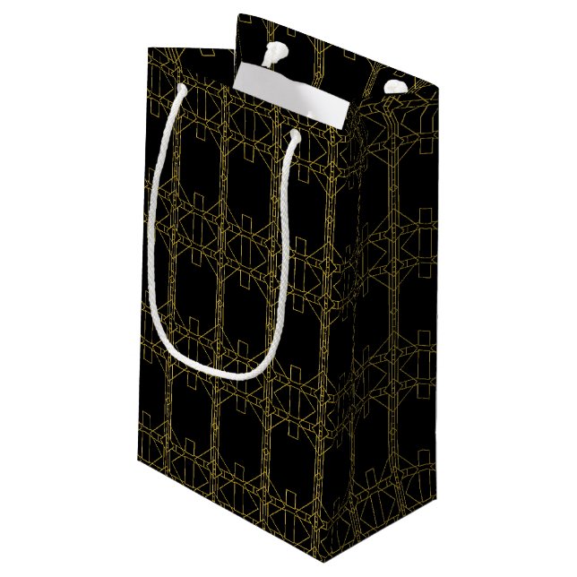 Petit Sac Cadeau Motif géométrique Art déco (Dos Angle)